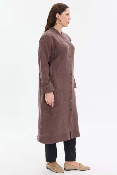 KADO OUTLET Hakim Collar Stripe Buttoned Long Shirt