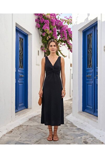 Bodrum Otantik Müslin Askılı Elbise