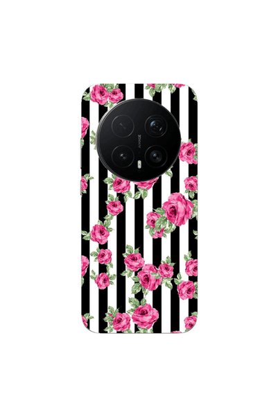 Other Honor Magic 8 Lite Pro Roses and black line Transparent Silicone TPU Θήκη
