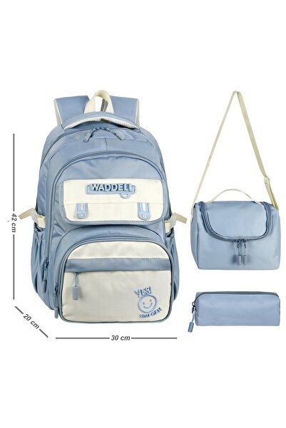 Waddell Licensed Twill Fabric Blue School Backpack with Logo Cover, Thermal L...