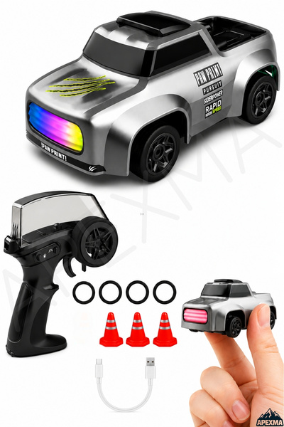 Apexma Oyuncak 2.4GHz Uzaktan Kumandalı 4x4 Şarjlı LED Işıklı Drift Yapan Min...