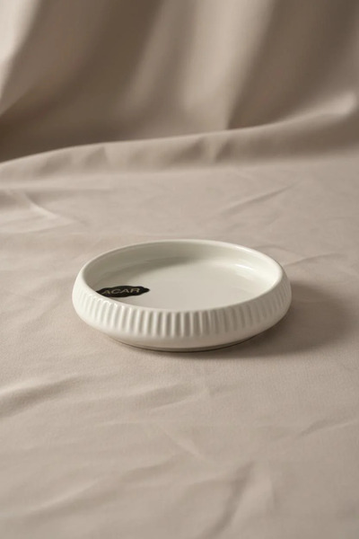 Bereketli Store Acar Stripe Detailed Porcelain Round Small Plate 10X2 cm |   ...