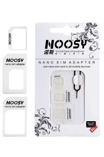 NOOSY Σετ προσαρμογέων Nano SIM & Micro SIM, λευκό