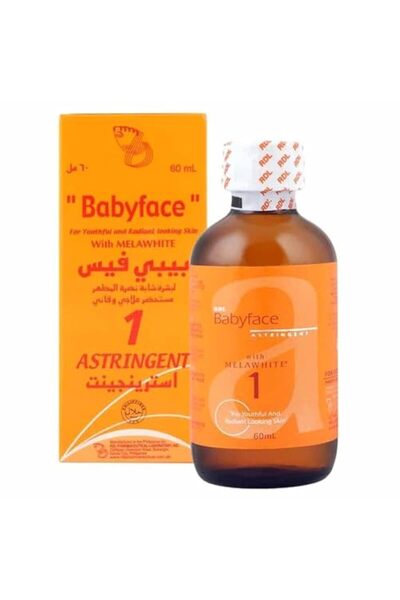 Baby Face بيبي فيس 1 أسترينجن تونر للوجه مع ميلا وايت 60 مل، مبيض ومنظف للبشر...