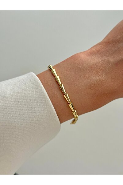 YOUES JEWELRY CM Lüx 14K Altın Renk Premium Kuyumcu Model Bileklik Altın Kapl...
