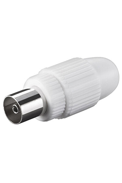 POWERTECH βύσμα κεραίας PAL CAB-V031, θηλυκό, 15.88mm, λευκό, 5τμχ