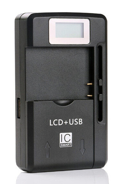 POWERTECH φορτιστής μπαταρίας κινητών QC64 με οθόνη, USB, μαύρος