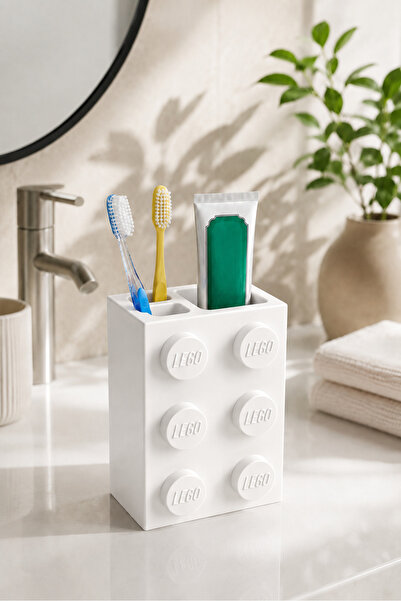 PRİNTELLA LEGO Diş Fırçalığı Çocuk ve Yetişkinlere Özel Eğlenceli Banyo Düzen...
