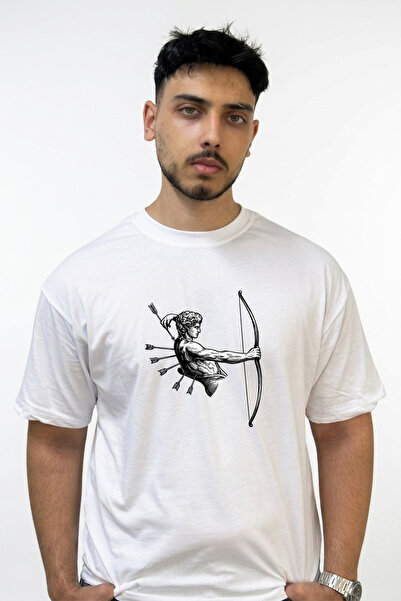 Anetos Μπλουζάκι Apoloon Archer Design με στάμπα σε μεγάλο μέγεθος, λευκό