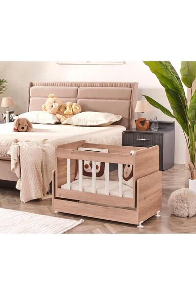 ZELMİRA 50*90 cm Anne Yanı Bebek Beşiği Portatif Ahşap Beşik Yenidoğan Beşiği...