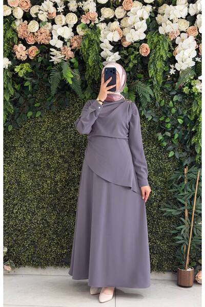 Moda Fatma kristal krep elbise