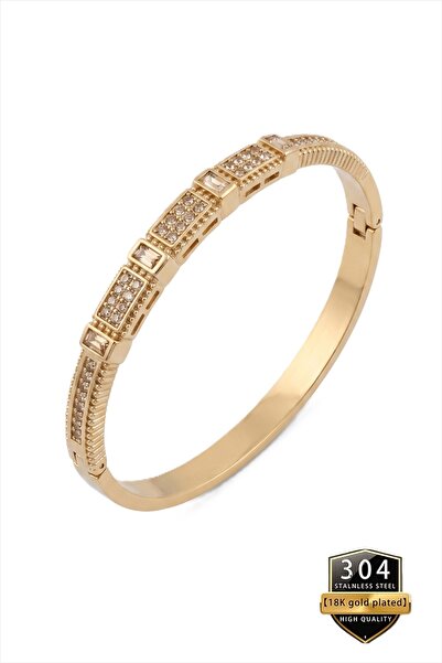 takantakana Vip, Non-Tarnish, Handcuff Bracelet, Zircon Stone Design, in Wood...