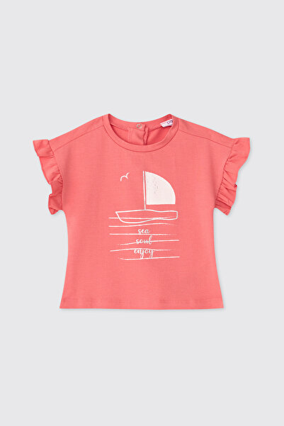 Panço Baby Girl Short Sleeve Coral T-Shirt