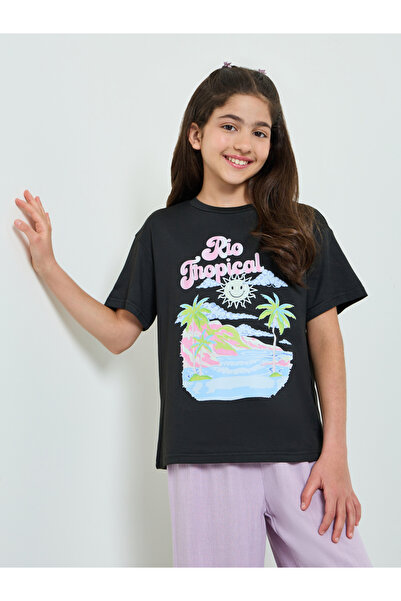 Styli Teen Girls Graphic Print Oversized T-Shirt