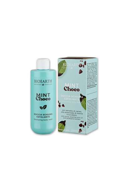 Bioearth Gel de duș exfoliant cu extract de cacao, eucalipt și ulei esențial ...