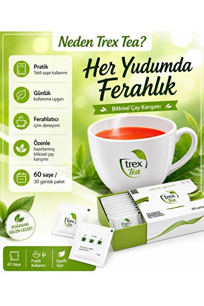 Trex Tea Orginal 1 Aylık Kullanım Trextea 60 Adet