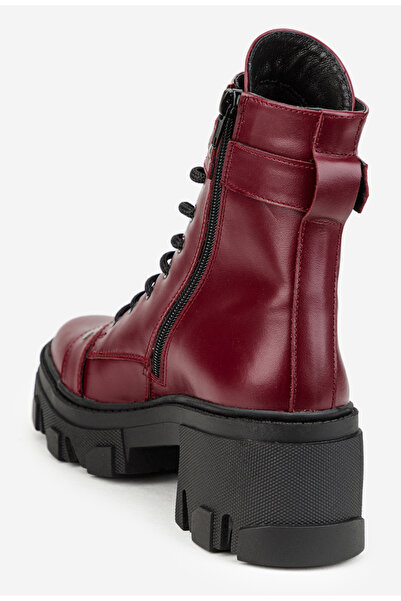 Dasha Ghete dama din piele naturala burgundy accesorizate