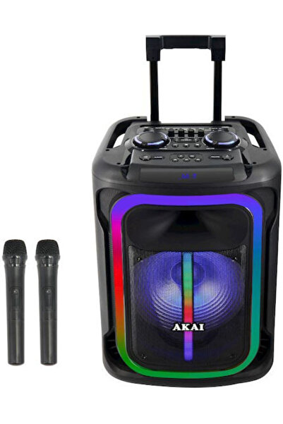 AKAI Επαγγελματικό Ηχείο Καραόκε Με Ασύρματα Μικρόφωνα Και Εφέ Φωτισμού ABTS-...