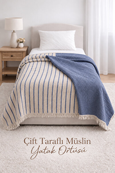 VERONİCA LİNE 8-Layer Muslin Double-Sided Bedspread 170x230