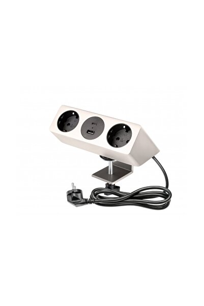 OEM Priza prindere blat, 2 x Schuko, 2 x USB, inox, Sofito, GTV
