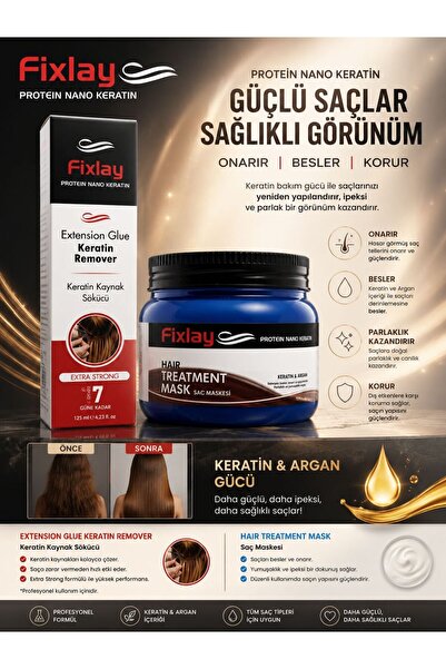 Fixlay MICRO KERATIN KAYNAK SÖKÜCÜ VE KERATIN SAÇ BAKIM MASKESİ 2LI SET