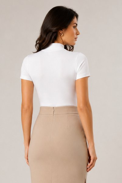 Loule Women's Half Turtleneck Short Sleeve 95% Cotton Basic Undershirt
