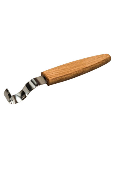 BeaverCraft Cuțit de sculptat lemn 30 mm, cu mâner din stejar și teacă din pi...