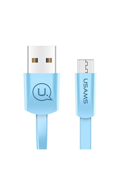 Usams Cablu de încărcare și date U2 plat USB-A la Micro USB 1.2m Albastru