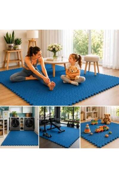 Jumbo Saltea modulară tip puzzle albastră 61.5 x 61.5 x 1.2 cm - 4 bucăți
