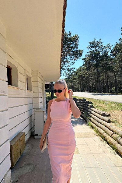 lizge giyim VÜCUDA OTURAN MİDİ ELBİSE