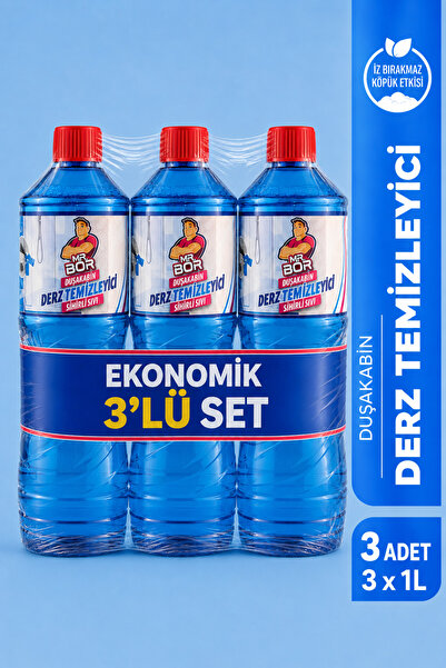 MR.BOR Sihirli Formül Derz & Banyo Duşakabin Fayans Arası Temizleyici 3x 1 Li...