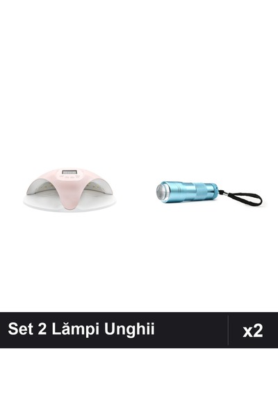 NAİLS Set 2 Lămpi UV/LED Unghii: Profesională 48W cu Ventilator + Lanternă 12...
