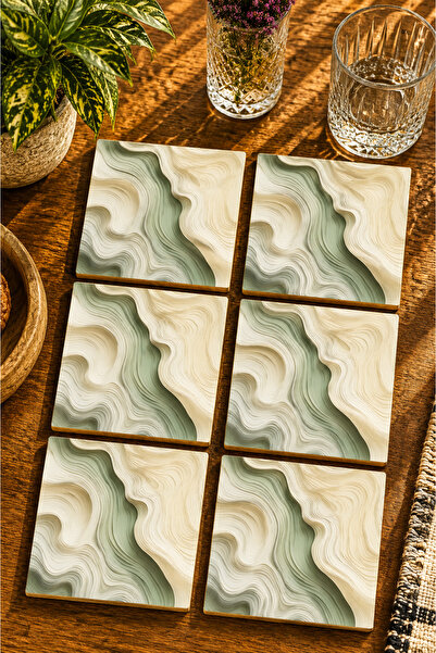 JHAAR Abstract - Bohemian Modern Set of 6 Coasters - Uv Printing Mdf - 10X10 cm