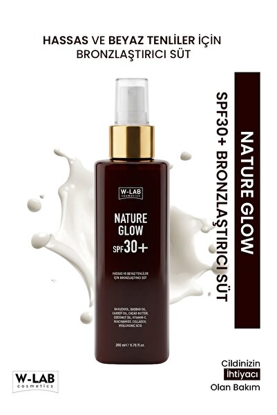 W-Lab Cosmetics Nature Glow SPF30+ Hassas Ve Beyaz Tenliler İçin Bronzlaştırı...