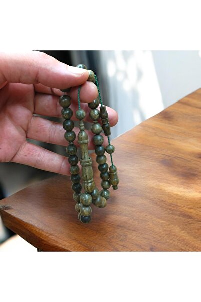 İnan Tesbih 10X10 mm Green Rosewood Globe Cut System Tassel Rosary