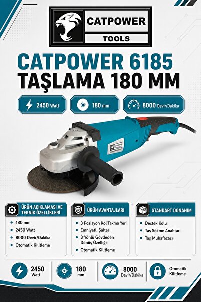 Cat Power Catpower 6185 Taşlama 180Mm 2450W