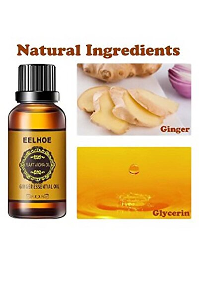 TERRION EELHOE Belly Drainage Ginger Essential Oil 30ml, Plant Aroma Oil For Body Massage Therapy
