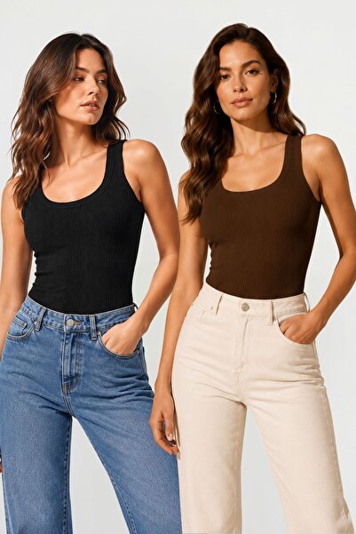 fevien Set of 2 Women's U-Neck Thick Strap Combed Cotton Camisole Undershirts...