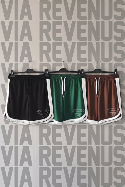 Vordevia Printed Unisex Retro Varsity Daily Training Sports Shorts 3-Pack