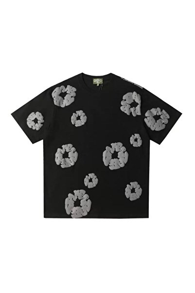 Elancee Black t-shirt with Abstract Patterned – urban style