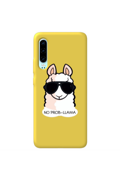 Other Huawei P30 No prob-lama Yellow Colored Silicone TPU Θήκη