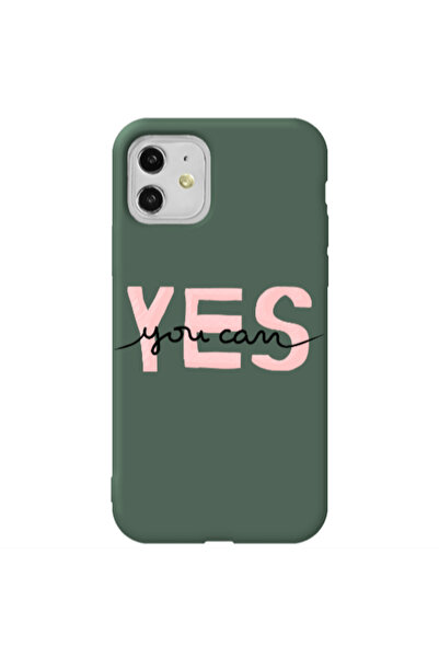 Other Apple iPhone 11 Yes you cam Dark Green Colored Silicone TPU Θήκη