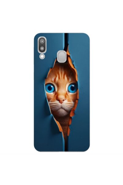 Other Samsung M20 Cat Blue Eyes Transparent Silicone TPU Θήκη