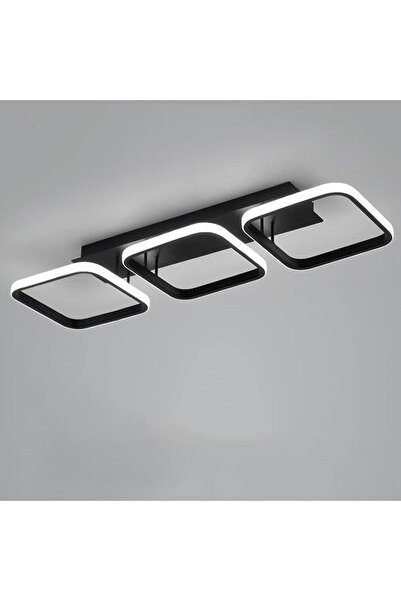 LEDIGANT Plafonieră LED cu 3 pătrate, 32W, lumină caldă/neutră/rece, neagră