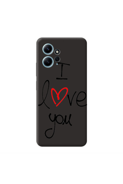 Other Xiaomi Redmi Note 12 4G i love you Black Colored Silicone TPU Θήκη