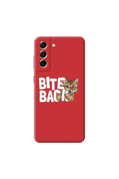 Other Samsung S22 bitte back cat Red Colored Silicone TPU Θήκη