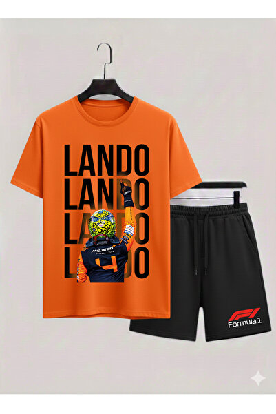 MAGORS طقم تي شيرت وشورت للأطفال مطبوع عليه LANDO NORRIS مصنوع من القطن بنسبة...