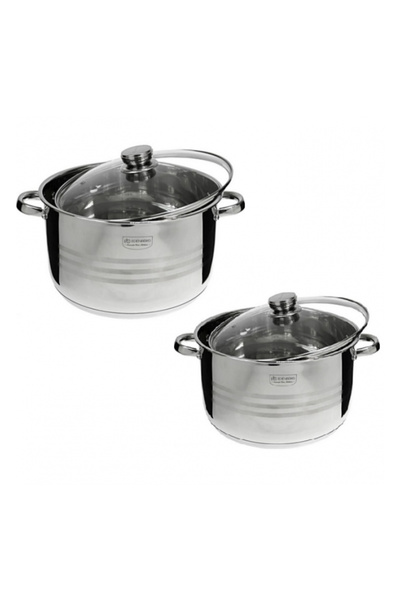 Edel Set de 4 piese, 2 oale din oțel inoxidabil cu capace de sticlă, 34cm și ...