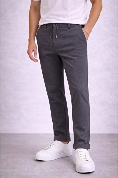 Aymood Muške Diagonel Micro Teksturirano Double Leg Sa džepovima pantalone sa...