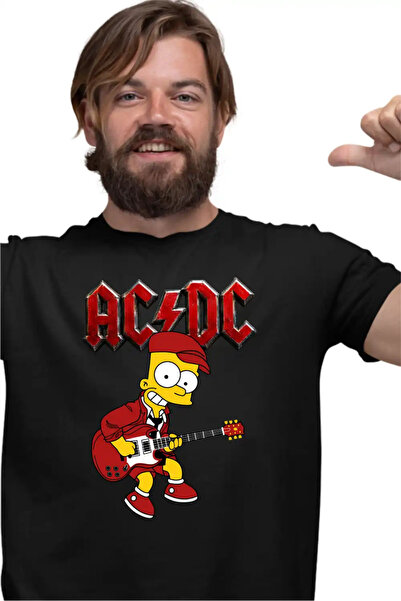 OEM Tricou Barbati ACDC The Simpsons Bart AC/DC Merch